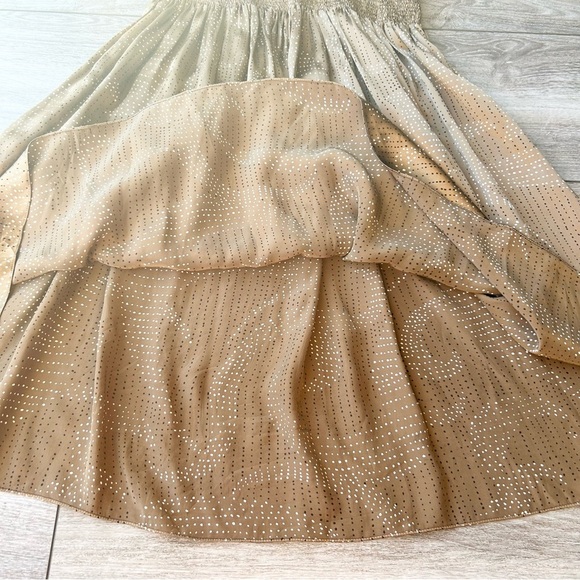 Bcbgmaxazria Pure Silk Ruffles Polka Dots SPAGHETTI Straps Dress - Picture 7 of 13